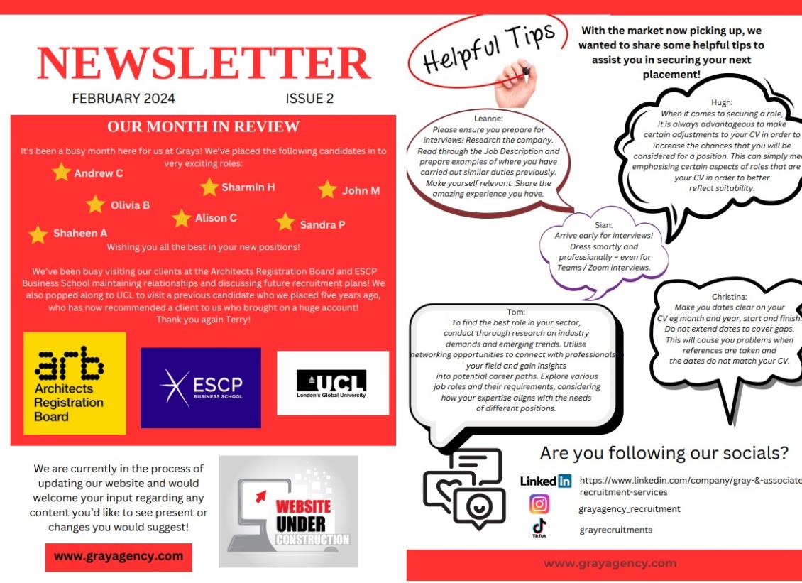 Our February Newsletter is here!