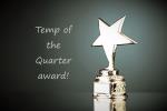 Our first 'Temp of the Quarter' for 2021 has been selected ....